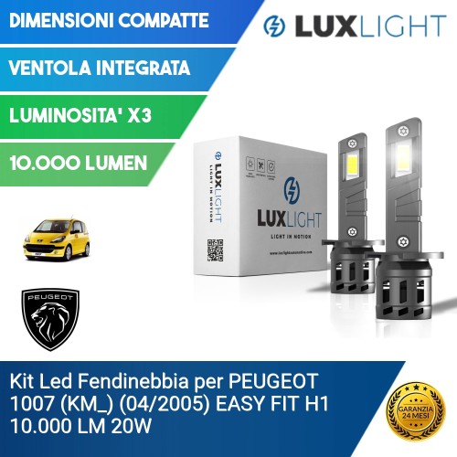 Kit Led Fendinebbia per PEUGEOT 1007 (KM_) (04/2005) EASY FIT H1 10.000 LM 20W