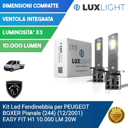 Kit Led Fendinebbia per PEUGEOT BOXER Pianale  (244) (12/2001) EASY FIT H1 10.000 LM 20W