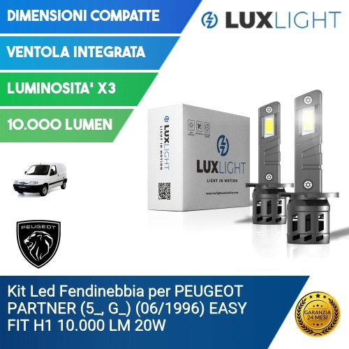 Kit Led Fendinebbia per PEUGEOT PARTNER (5_, G_) (06/1996) EASY FIT H1 10.000 LM 20W