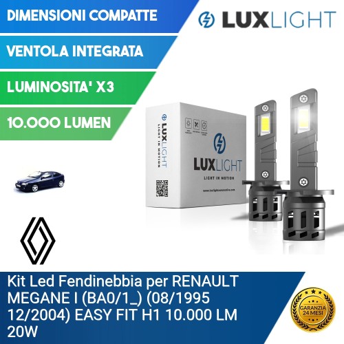 Kit Led Fendinebbia per RENAULT MEGANE I (BA0/1_) (08/1995 12/2004) EASY FIT H1 10.000 LM 20W