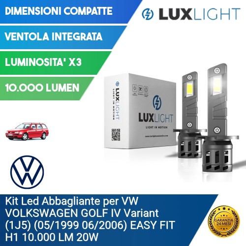 Kit Led Abbagliante per VW VOLKSWAGEN GOLF IV Variant (1J5) (05/1999 06/2006) EASY FIT H1 10.000 LM 20W