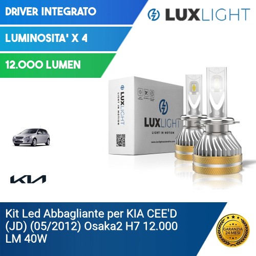 Kit Led Abbagliante per KIA CEE'D (JD) (05/2012) Osaka2 H7 12.000 LM 40W