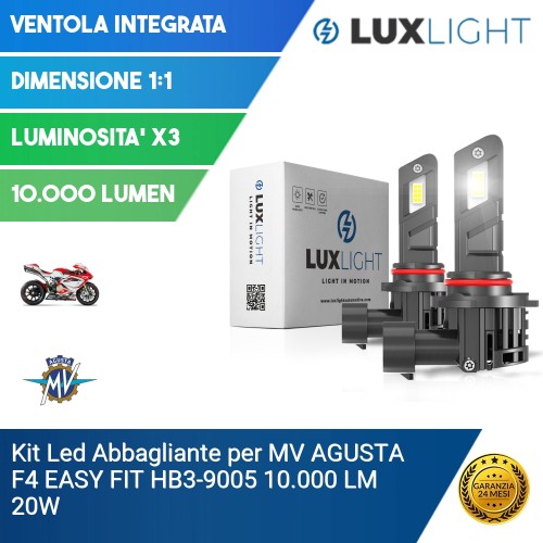 Kit Led Abbagliante per MV AGUSTA F4  EASY FIT HB3-9005 10.000 LM 20W