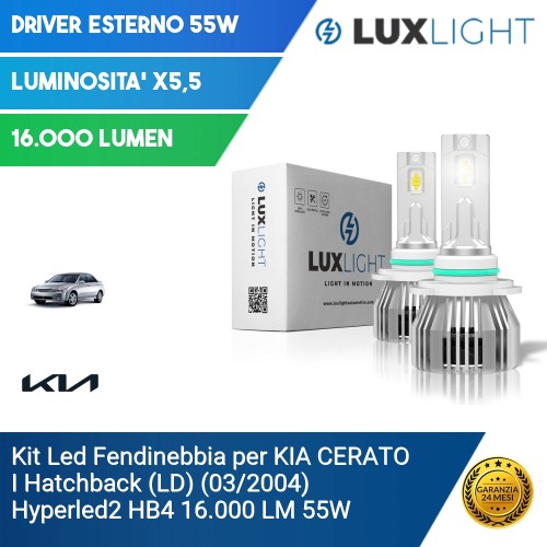 Kit Led Fendinebbia per KIA CERATO I Hatchback (LD) (03/2004) Hyperled2 HB4 16.000 LM 55W