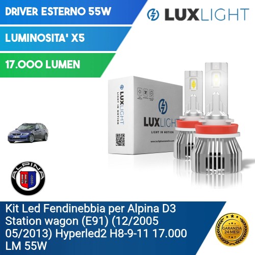 Kit Led Fendinebbia per Alpina D3 Station wagon (E91) (12/2005 05/2013) Hyperled2 H8-9-11 17.000 LM 55W