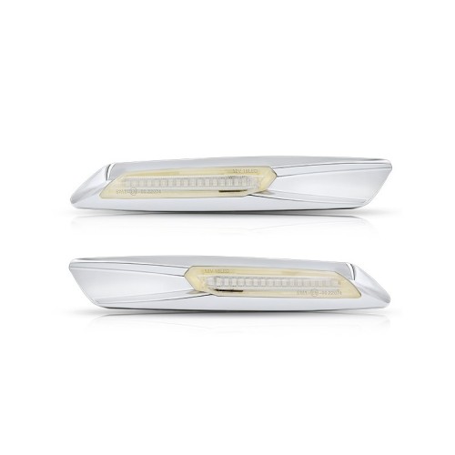 Frecce laterali Led base cromata lente chiara compatibile con BMW