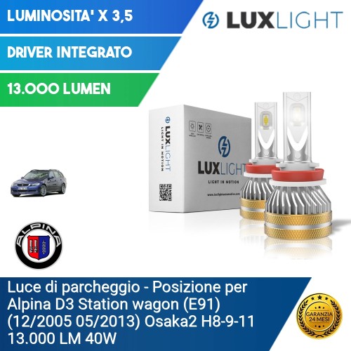 Luce di parcheggio - Posizione per Alpina D3 Station wagon (E91) (12/2005 05/2013) Osaka2 H8-9-11 13.000 LM 40W