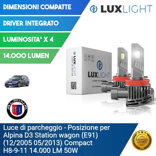 Luce di parcheggio - Posizione per Alpina D3 Station wagon (E91) (12/2005 05/2013) Compact H8-9-11 14.000 LM 50W