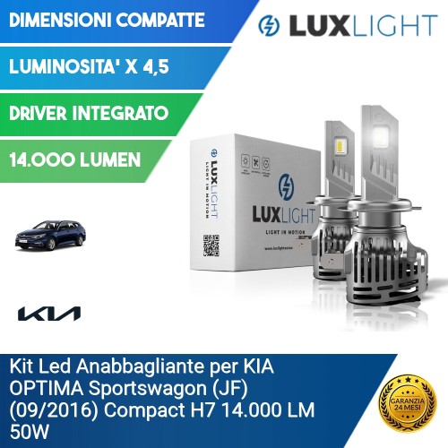 Kit Led Anabbagliante per KIA OPTIMA Sportswagon (JF) (09/2016) Compact H7 14.000 LM 50W