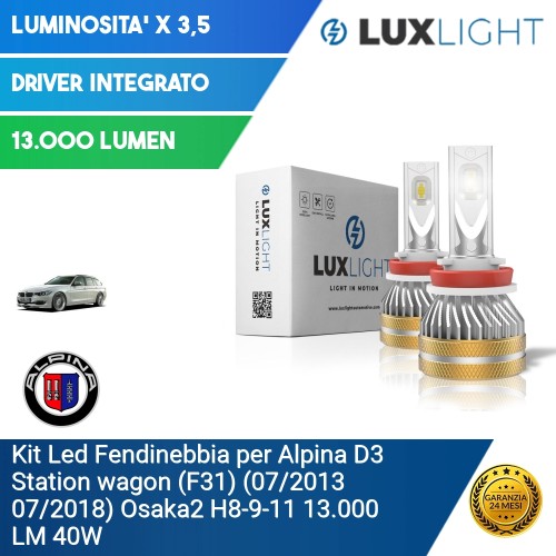 Kit Led Fendinebbia per Alpina D3 Station wagon (F31) (07/2013 07/2018) Osaka2 H8-9-11 13.000 LM 40W