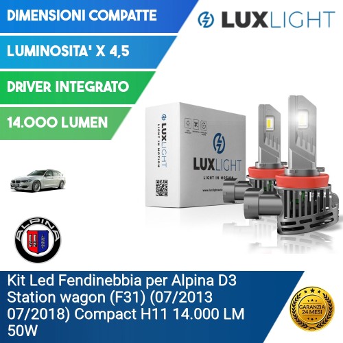 Kit Led Fendinebbia per Alpina D3 Station wagon (F31) (07/2013 07/2018) Compact H11 14.000 LM 50W