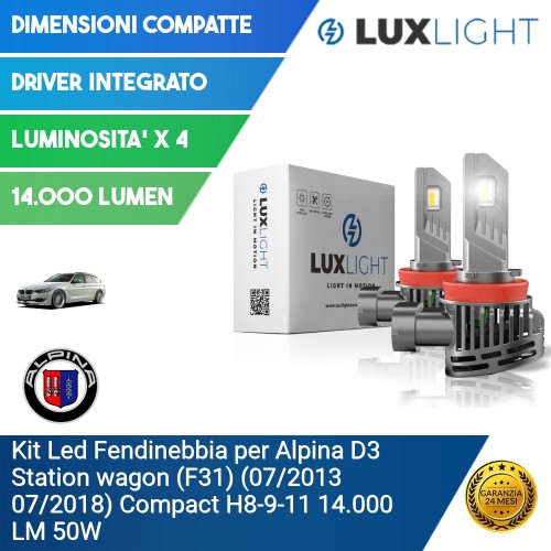 Kit Led Fendinebbia per Alpina D3 Station wagon (F31) (07/2013 07/2018) Compact H8-9-11 14.000 LM 50W