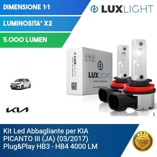 Kit Led Abbagliante per KIA PICANTO III (JA) (03/2017) Plug&Play HB3 - HB4 4000 LM