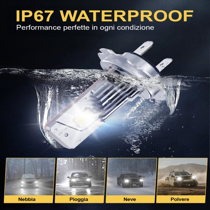 Kit Led Plug&Play Pro 2° Gen 100% Compatibile 16.000 LM Ventola 6500K 33W H7-H18 12V