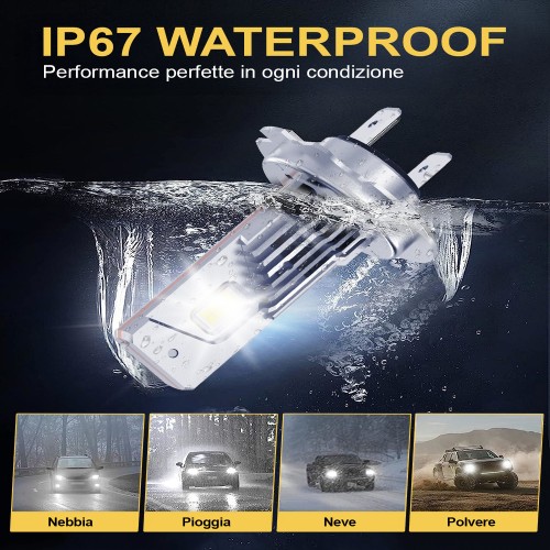 Kit Led Plug&Play Pro 2° Gen 100% Compatibile 16.000 LM Ventola 6500K 33W H7-H18 12V