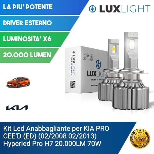 Kit Led Anabbagliante per KIA PRO CEE'D (ED) (02/2008 02/2013) Hyperled Pro H7 20.000LM 70W