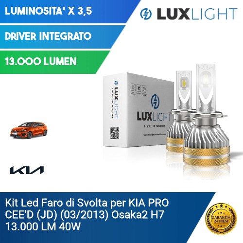 Kit Led Faro di Svolta per KIA PRO CEE'D (JD) (03/2013) Osaka2 H7 13.000 LM 40W