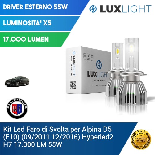 Kit Led Faro di Svolta per Alpina D5 (F10) (09/2011 12/2016) Hyperled2 H7 17.000 LM 55W