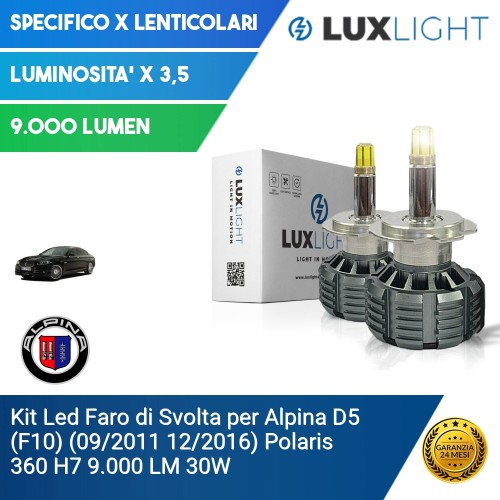 Kit Led Faro di Svolta per Alpina D5 (F10) (09/2011 12/2016) Polaris 360 H7 9.000 LM 30W