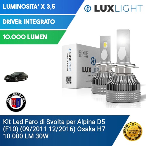 Kit Led Faro di Svolta per Alpina D5 (F10) (09/2011 12/2016) Osaka H7 10.000 LM 30W