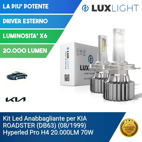 Kit Led Anabbagliante per KIA ROADSTER (DB63) (08/1999) Hyperled Pro H4 20.000LM 70W