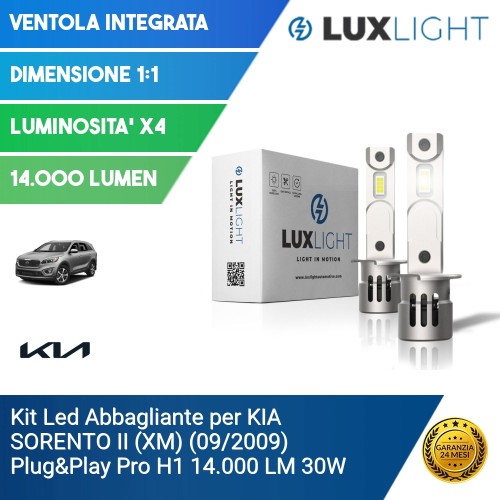 Kit Led Abbagliante per KIA SORENTO II (XM) (09/2009) Plug&Play Pro H1 14.000 LM 30W