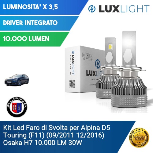 Kit Led Faro di Svolta per Alpina D5 Touring (F11) (09/2011 12/2016) Osaka H7 10.000 LM 30W