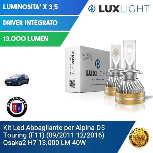 Kit Led Abbagliante per Alpina D5 Touring (F11) (09/2011 12/2016) Osaka2 H7 13.000 LM 40W