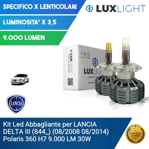 Kit Led Abbagliante per LANCIA DELTA III (844_) (08/2008 08/2014) Polaris 360 H7 9.000 LM 30W