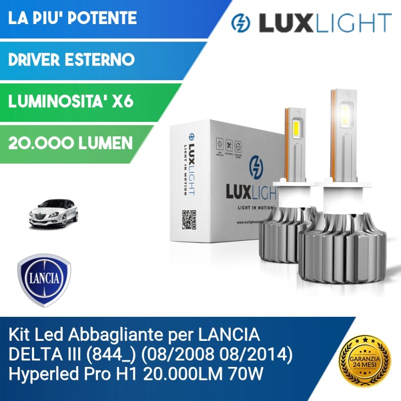 Kit Led Abbagliante per LANCIA DELTA III (844_) (08/2008 08/2014) Hyperled Pro H1 20.000LM 70W