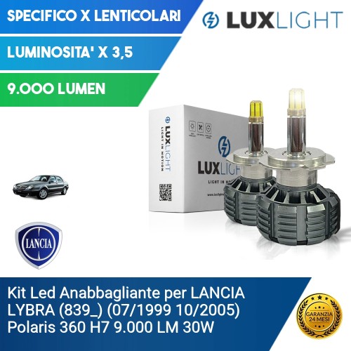 Kit Led Anabbagliante per LANCIA LYBRA (839_) (07/1999 10/2005) Polaris 360 H7 9.000 LM 30W