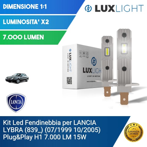 Kit Led Fendinebbia per LANCIA LYBRA (839_) (07/1999 10/2005) Plug&Play H1 7.000 LM 15W