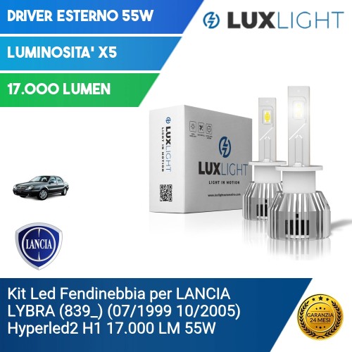 Kit Led Fendinebbia per LANCIA LYBRA (839_) (07/1999 10/2005) Hyperled2 H1 17.000 LM 55W