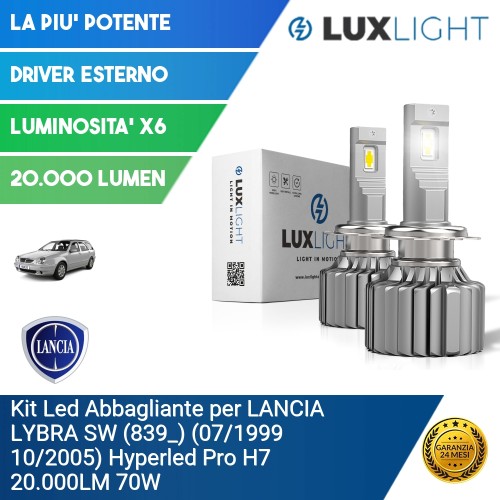 Kit Led Abbagliante per LANCIA LYBRA SW (839_) (07/1999 10/2005) Hyperled Pro H7 20.000LM 70W