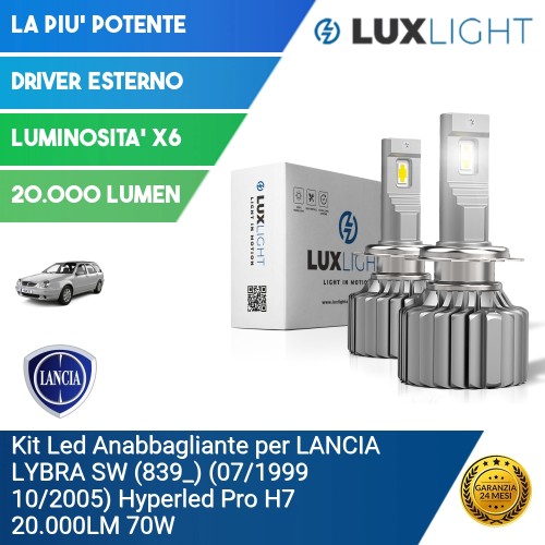 Kit Led Anabbagliante per LANCIA LYBRA SW (839_) (07/1999 10/2005) Hyperled Pro H7 20.000LM 70W