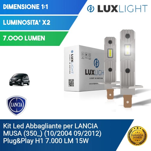 Kit Led Abbagliante per LANCIA MUSA (350_) (10/2004 09/2012) Plug&Play H1 7.000 LM 15W