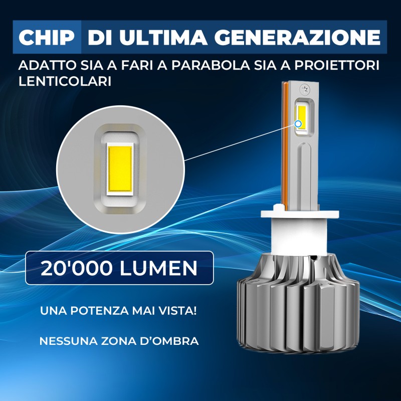 Kit Led Anabbagliante per LANCIA MUSA (350_) (10/2004 09/2012) Hyperled Pro H1 20.000LM 70W