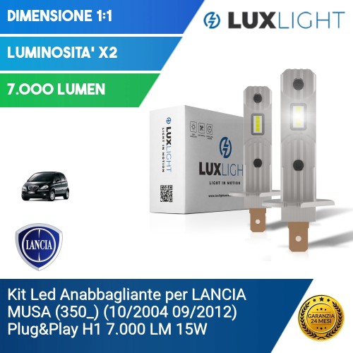 Kit Led Anabbagliante per LANCIA MUSA (350_) (10/2004 09/2012) Plug&Play H1 7.000 LM 15W