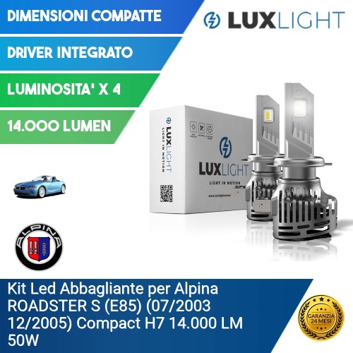 Kit Led Abbagliante per Alpina ROADSTER S (E85) (07/2003 12/2005) Compact H7 14.000 LM 50W