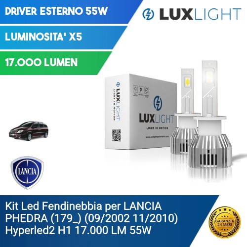 Kit Led Fendinebbia per LANCIA PHEDRA (179_) (09/2002 11/2010) Hyperled2 H1 17.000 LM 55W