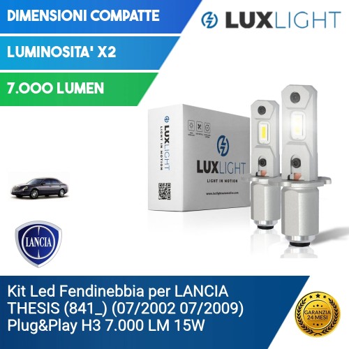 Kit Led Fendinebbia per LANCIA THESIS (841_) (07/2002 07/2009) Plug&Play H3 7.000 LM 15W