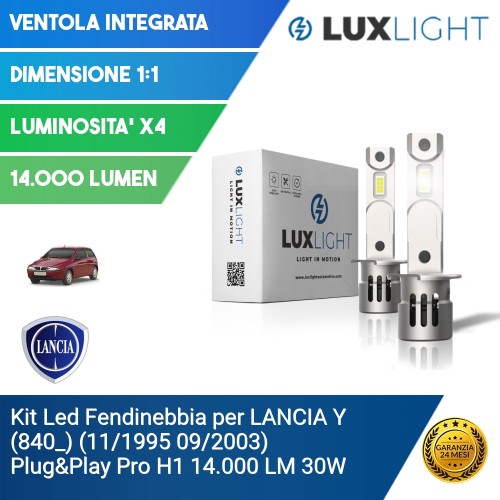 Kit Led Fendinebbia per LANCIA Y (840_) (11/1995 09/2003) Plug&Play Pro H1 14.000 LM 30W