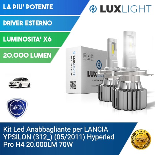 Kit Led Anabbagliante per LANCIA YPSILON (312_) (05/2011) Hyperled Pro H4 20.000LM 70W