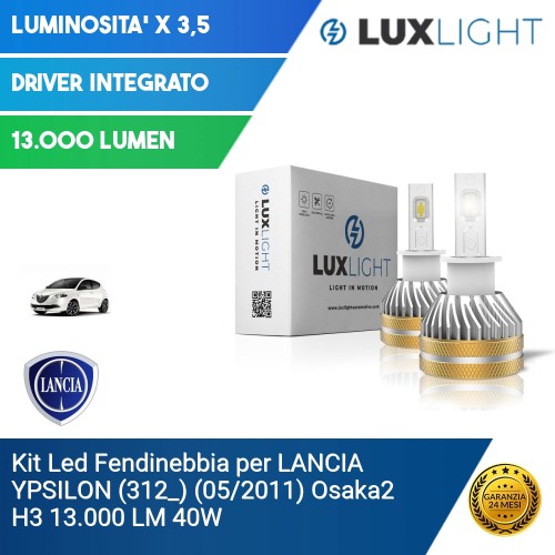 Kit Led Fendinebbia per LANCIA YPSILON (312_) (05/2011) Osaka2 H3 13.000 LM 40W