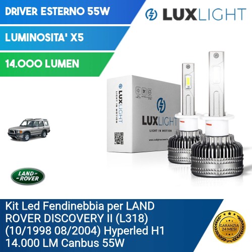 Kit Led Fendinebbia per LAND ROVER DISCOVERY II (L318) (10/1998 08/2004) Hyperled H1 14.000 LM Canbus 55W