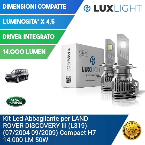 Kit Led Abbagliante per LAND ROVER DISCOVERY III (L319) (07/2004 09/2009) Compact H7 14.000 LM 50W