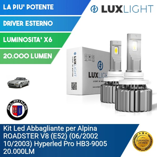 Kit Led Abbagliante per Alpina ROADSTER V8 (E52) (06/2002 10/2003) Hyperled Pro HB3-9005 20.000LM