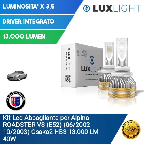 Kit Led Abbagliante per Alpina ROADSTER V8 (E52) (06/2002 10/2003) Osaka2 HB3 13.000 LM 40W