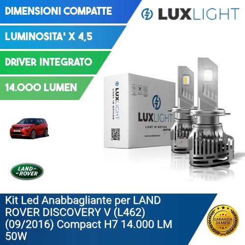 Kit Led Anabbagliante per LAND ROVER DISCOVERY V (L462) (09/2016) Compact H7 14.000 LM 50W