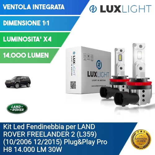 Kit Led Fendinebbia per LAND ROVER FREELANDER 2 (L359) (10/2006 12/2015) Plug&Play Pro H8 14.000 LM 30W